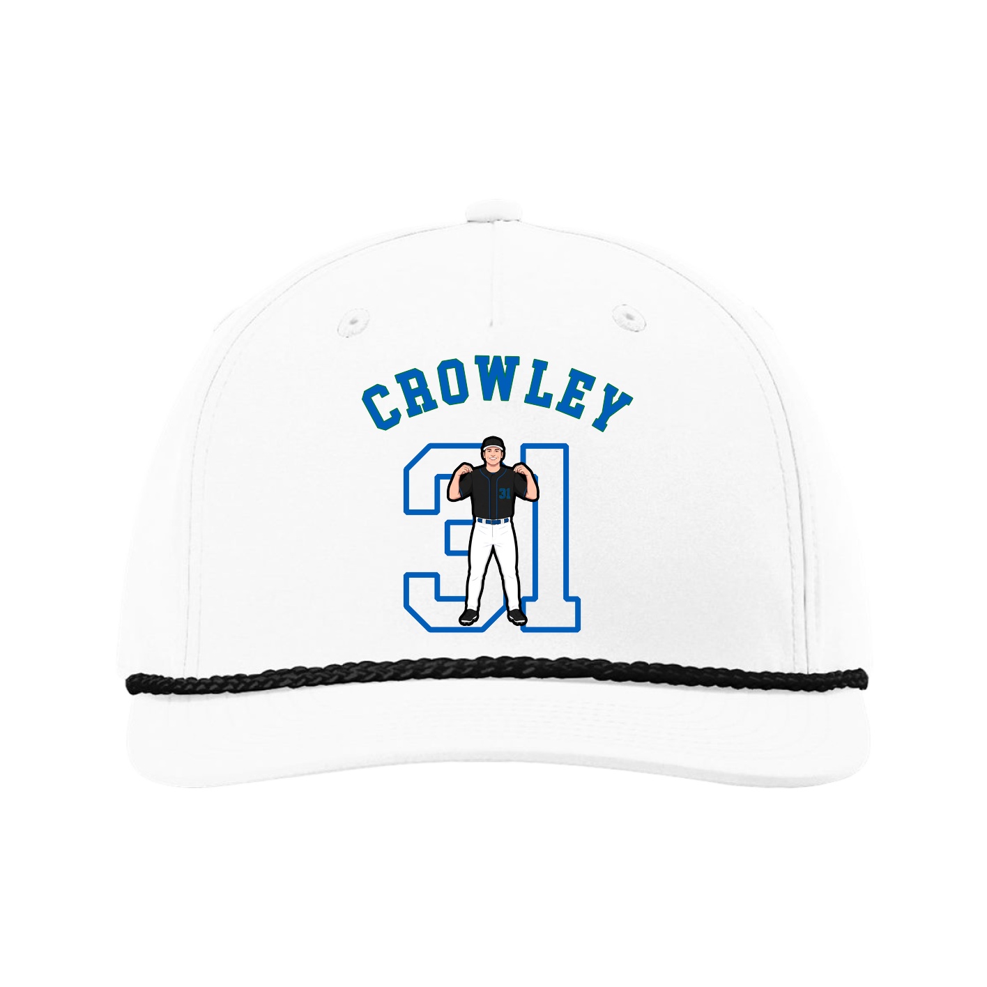 Five-Panel Classic Rope Cap — Shirsey Arch in White