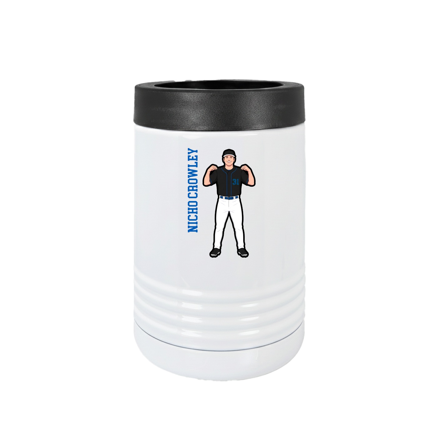 Beverage Holder — Name Vertical in White