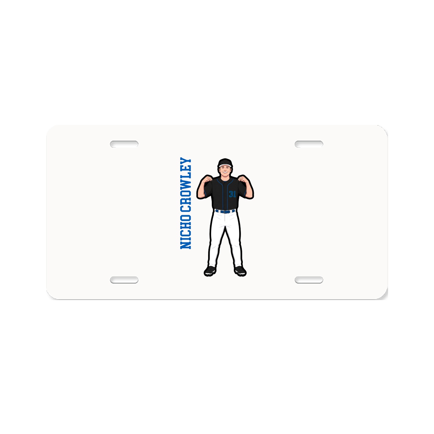 License Plate — Name Vertical in Classic
