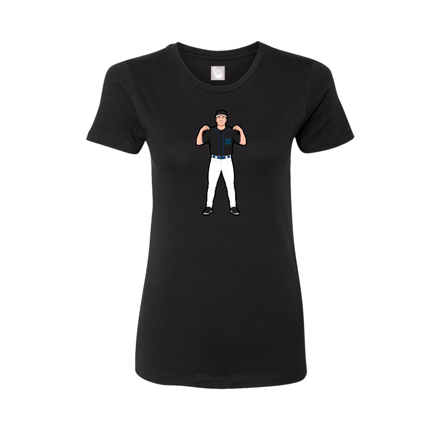 Womens Tee — Name Vertical in Black