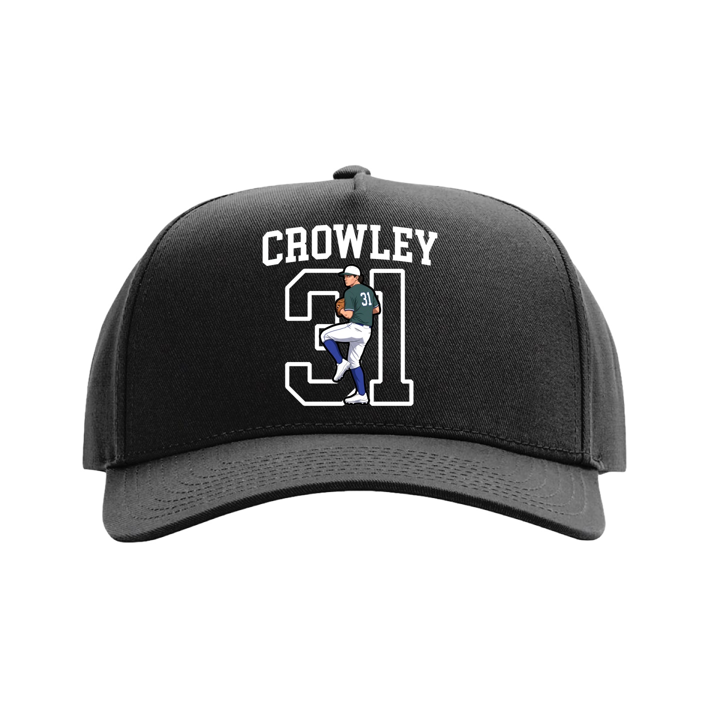 Full Fabric Five-Panel Champ Cap — Shirsey in Black