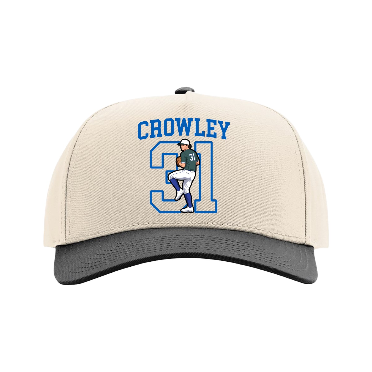 Full Fabric Five-Panel Champ Cap — Shirsey in Cream/Black