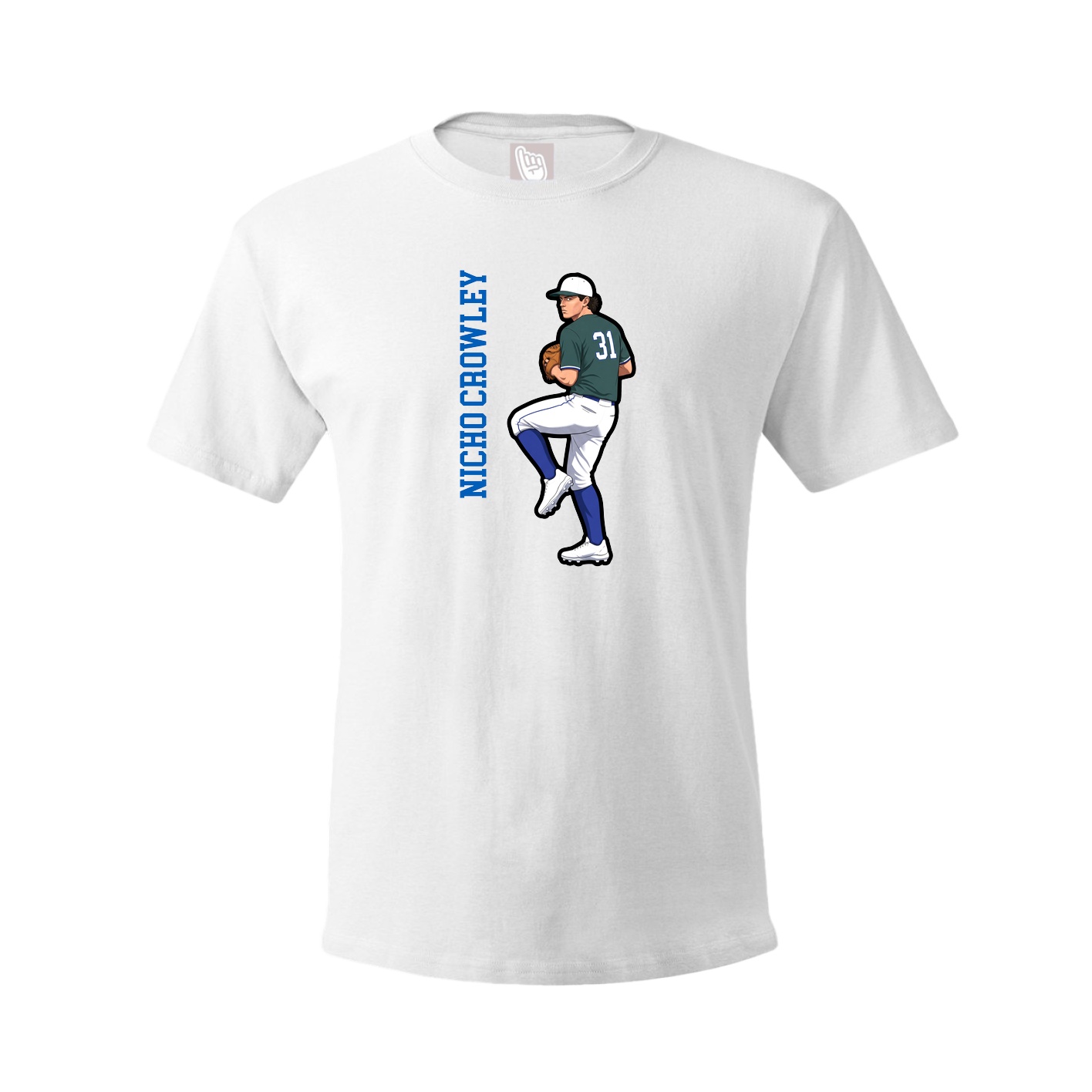 Youth Tee — Name Vertical in White