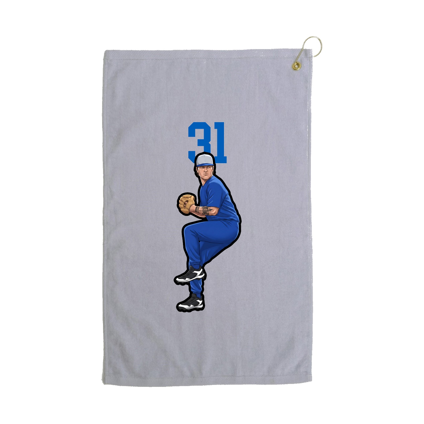 Golf Towel — Number Top in Grey