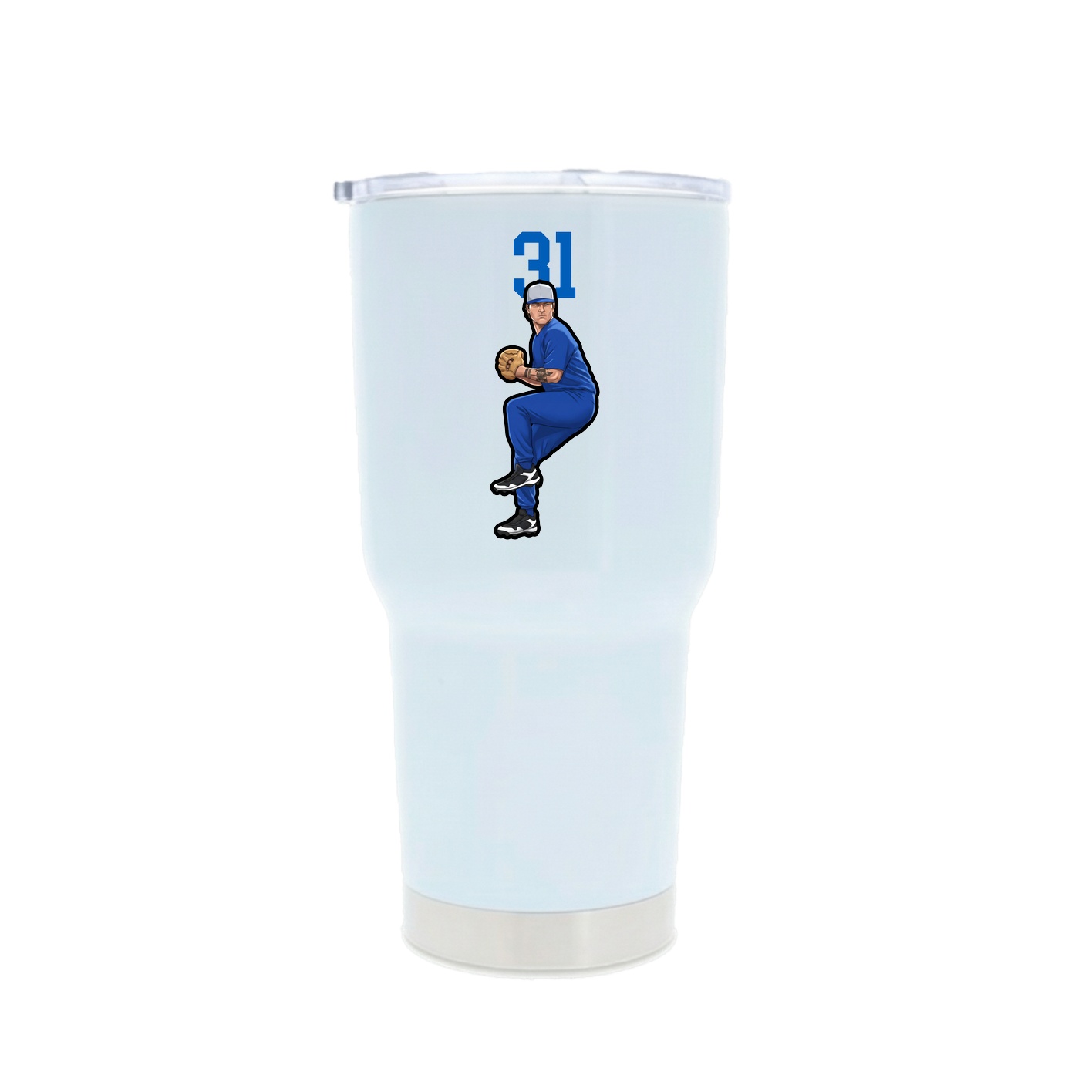 30oz Stainless Steel Tumbler — Number Top in White