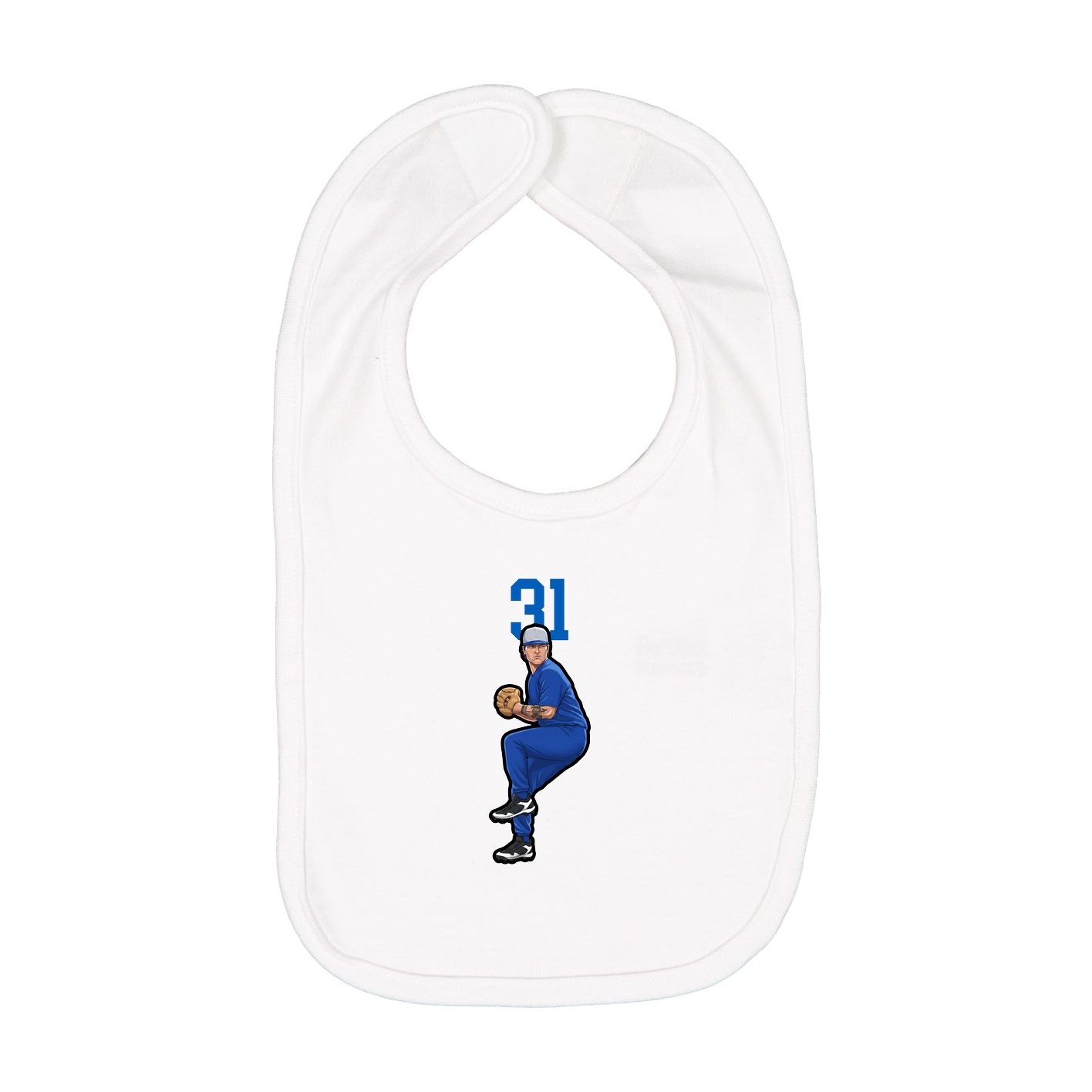 Infant Bib — Number Top in White