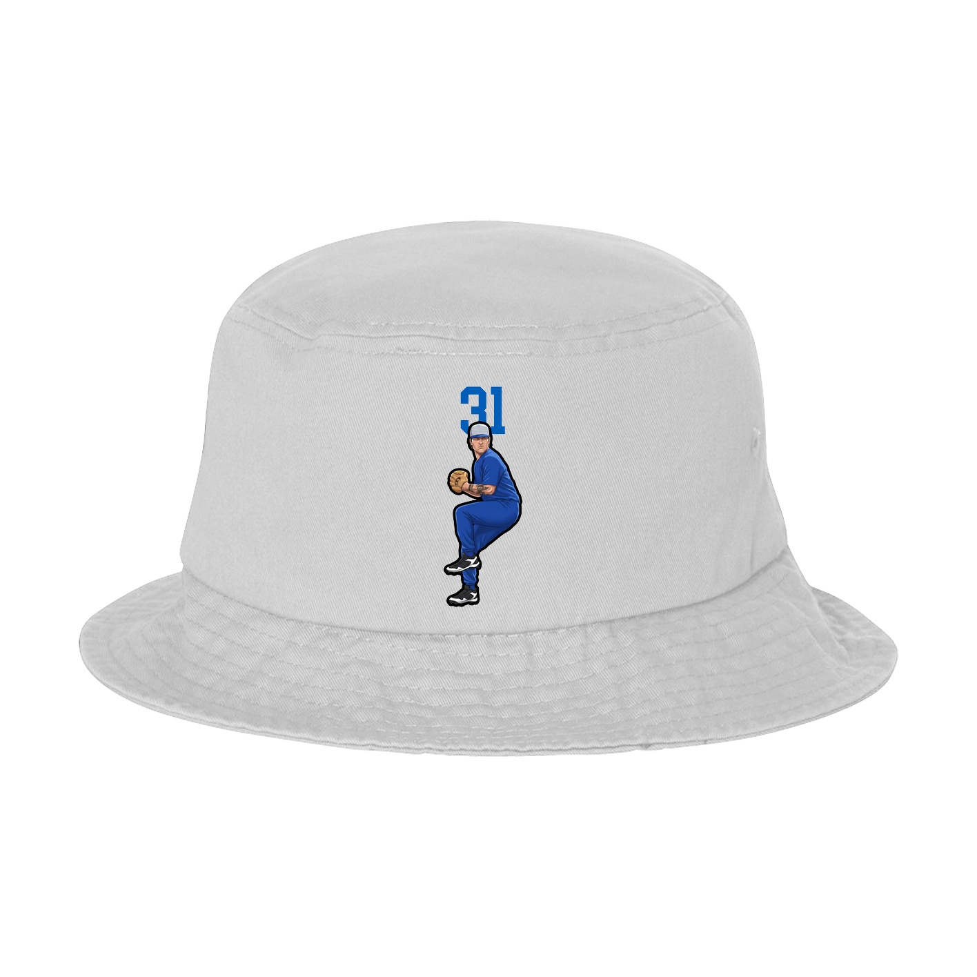 Bucket Cap — Number Top in White