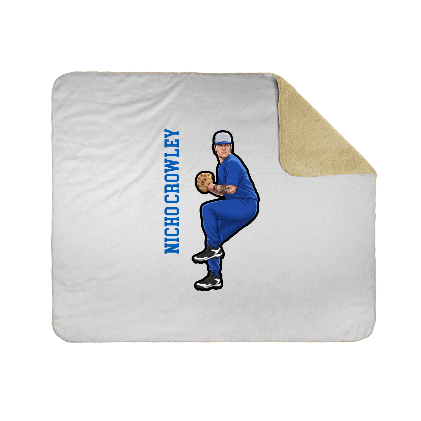 Throw Blanket — Name Vertical in White