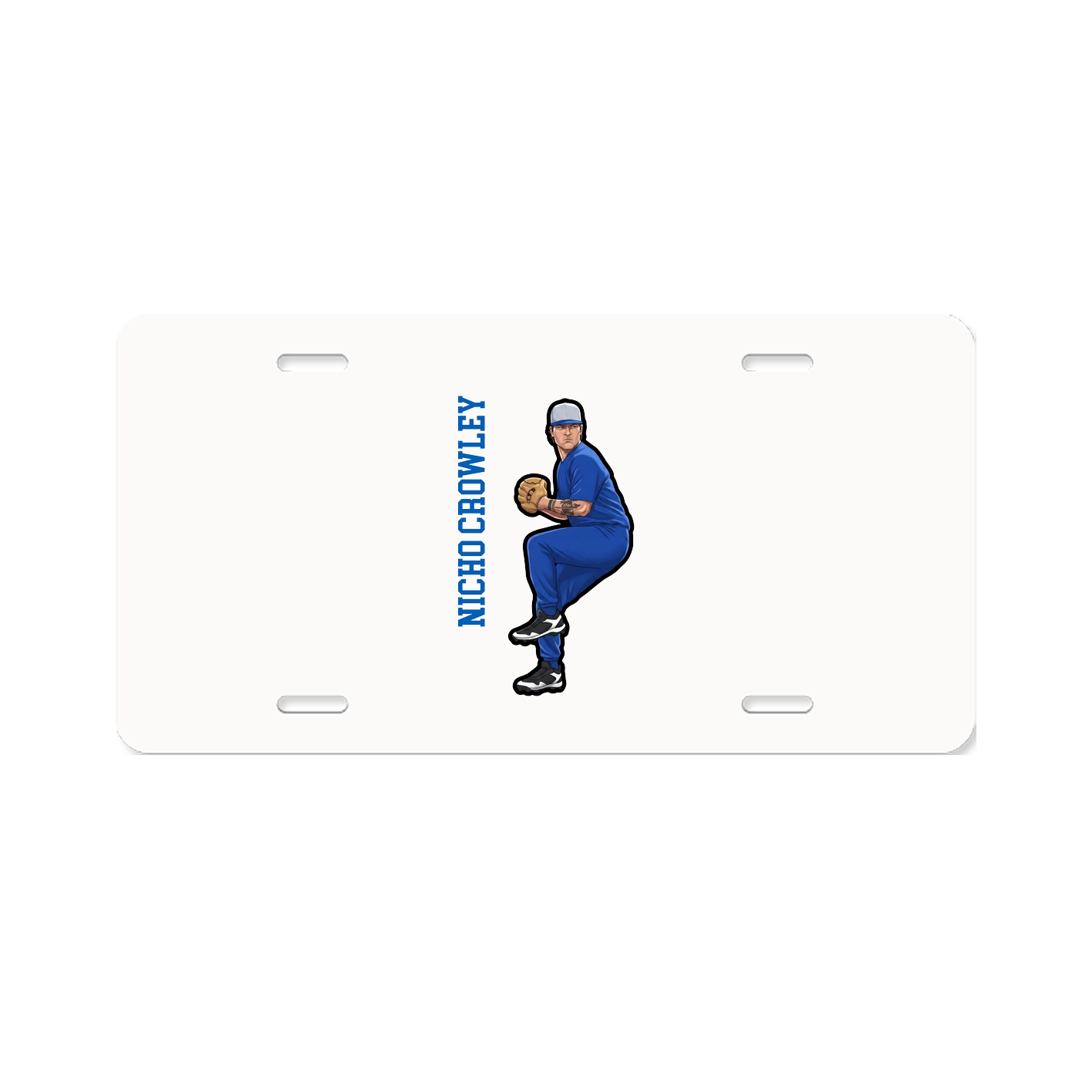 License Plate — Name Vertical in Classic