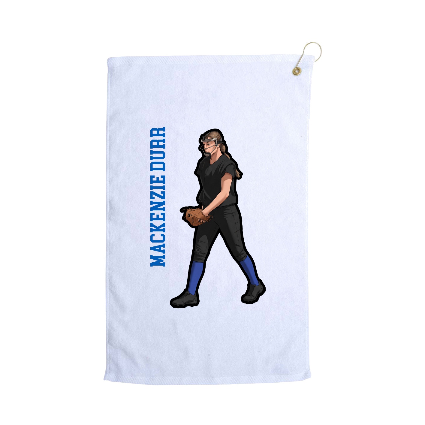 Golf Towel — Name Vertical in White