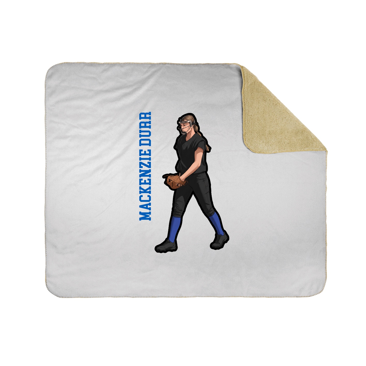 Throw Blanket — Name Vertical in White