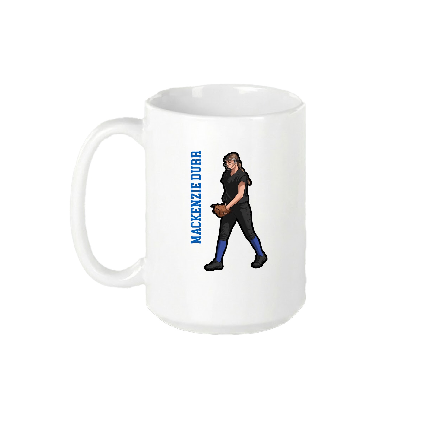 15oz Coffee Mug — Name Vertical in White