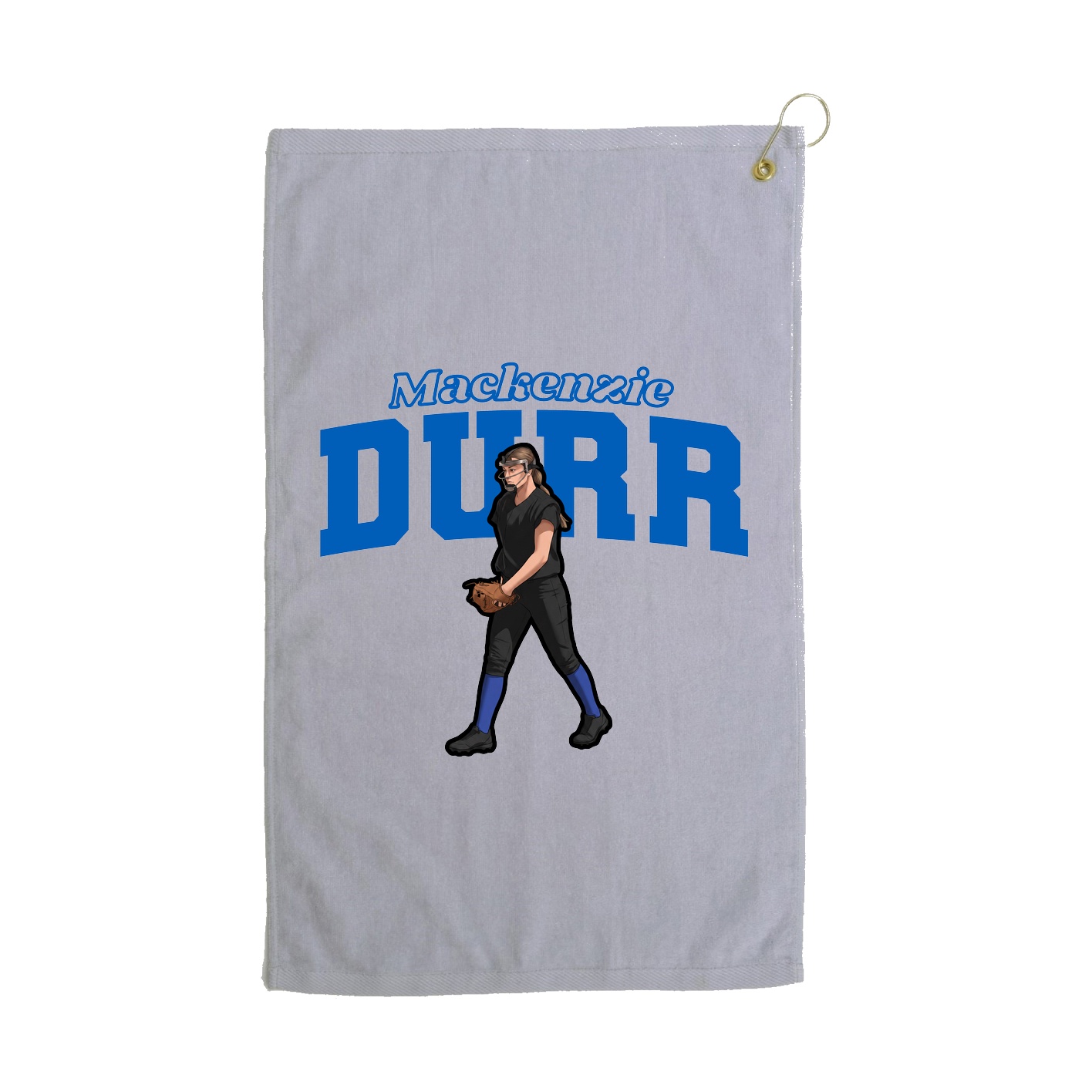 Golf Towel — Name Arch in Grey