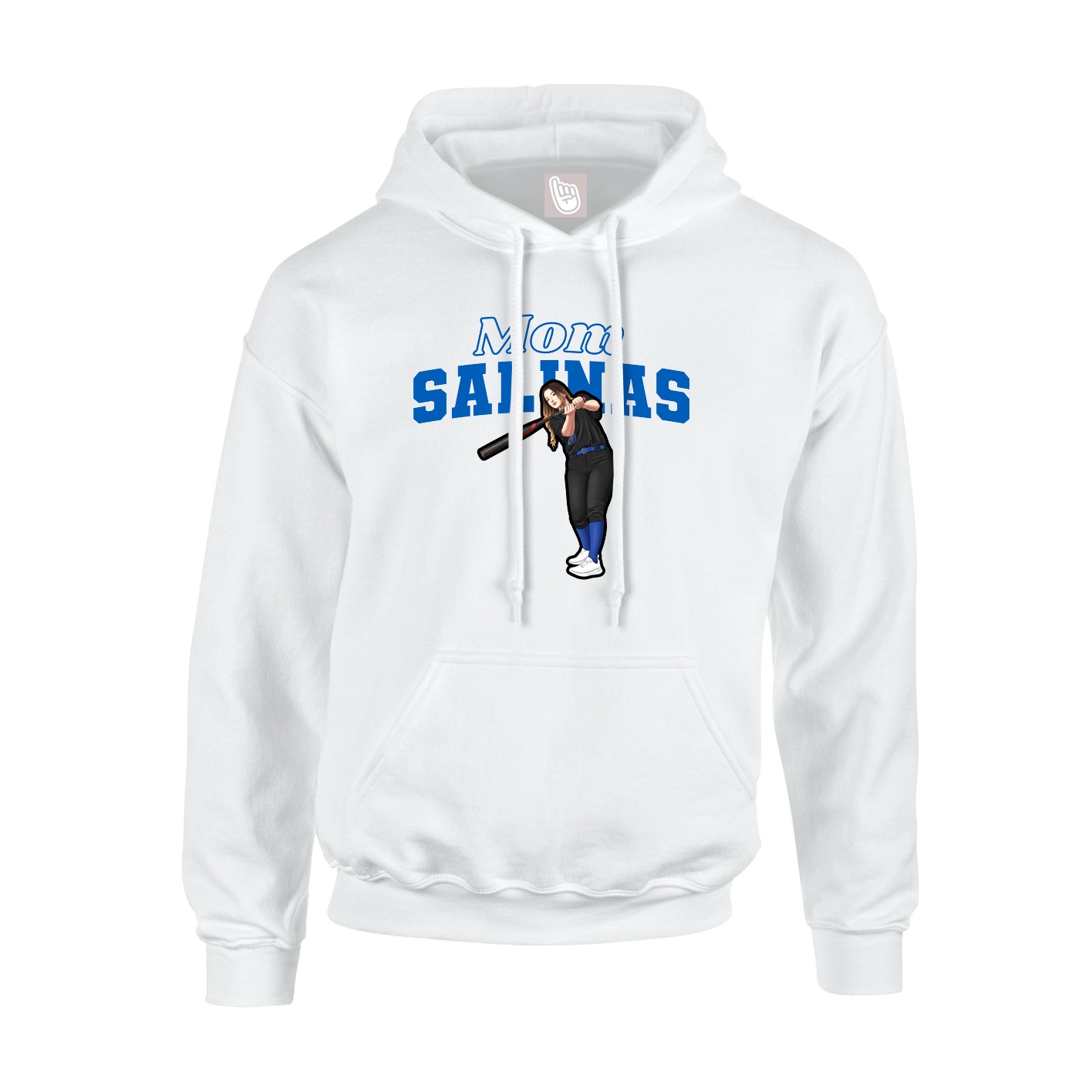 Youth Hoodie — Mothers Day Block in White