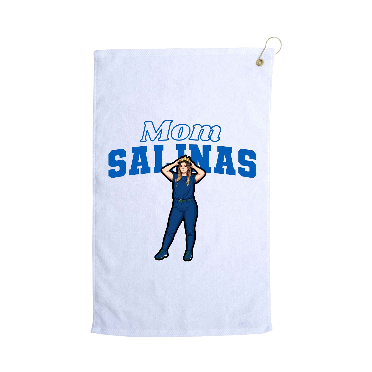 Golf Towel — Mothers Day Block in White