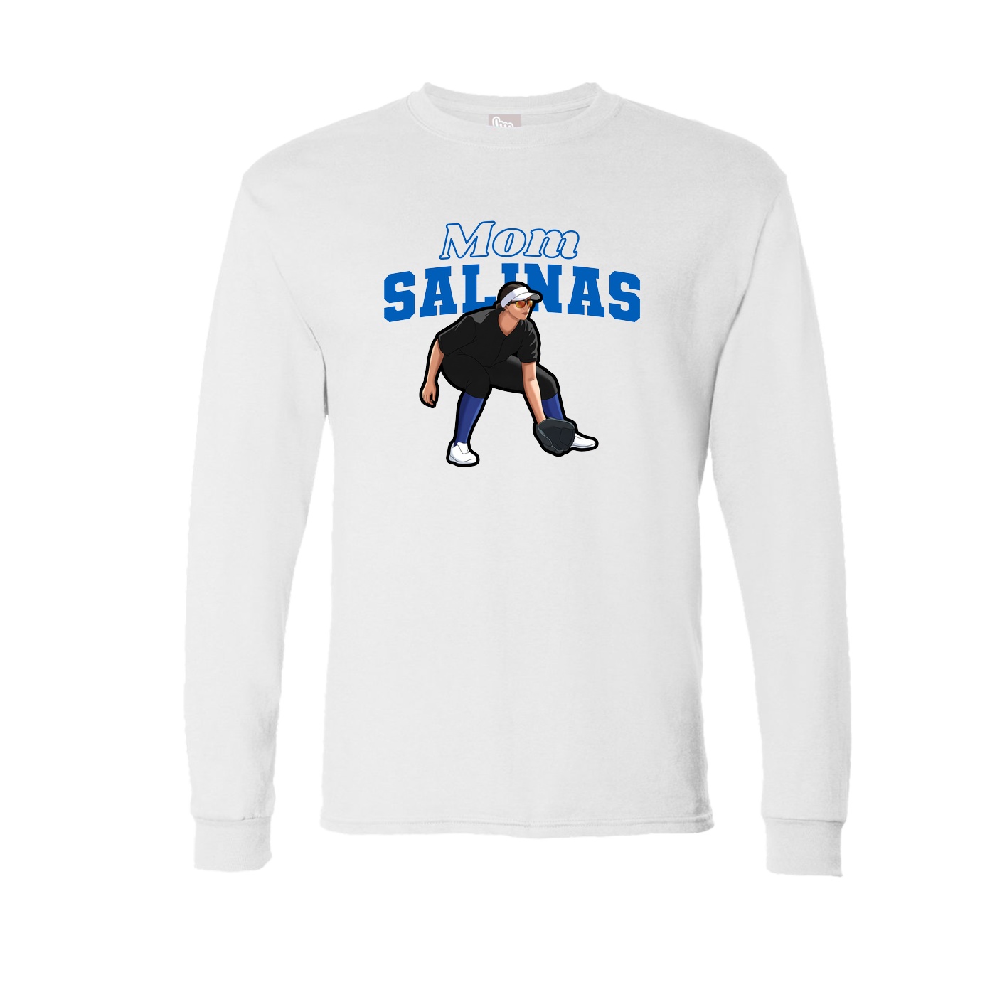 Long Sleeve Tee — Mothers Day Block in White