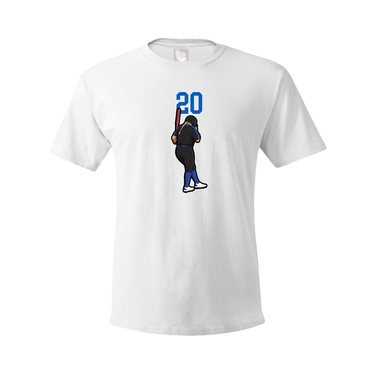 Youth Tee — Number Top in White
