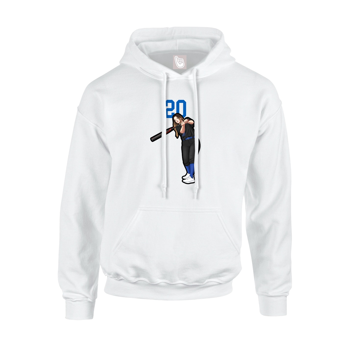 Hoodie — Number Top in White
