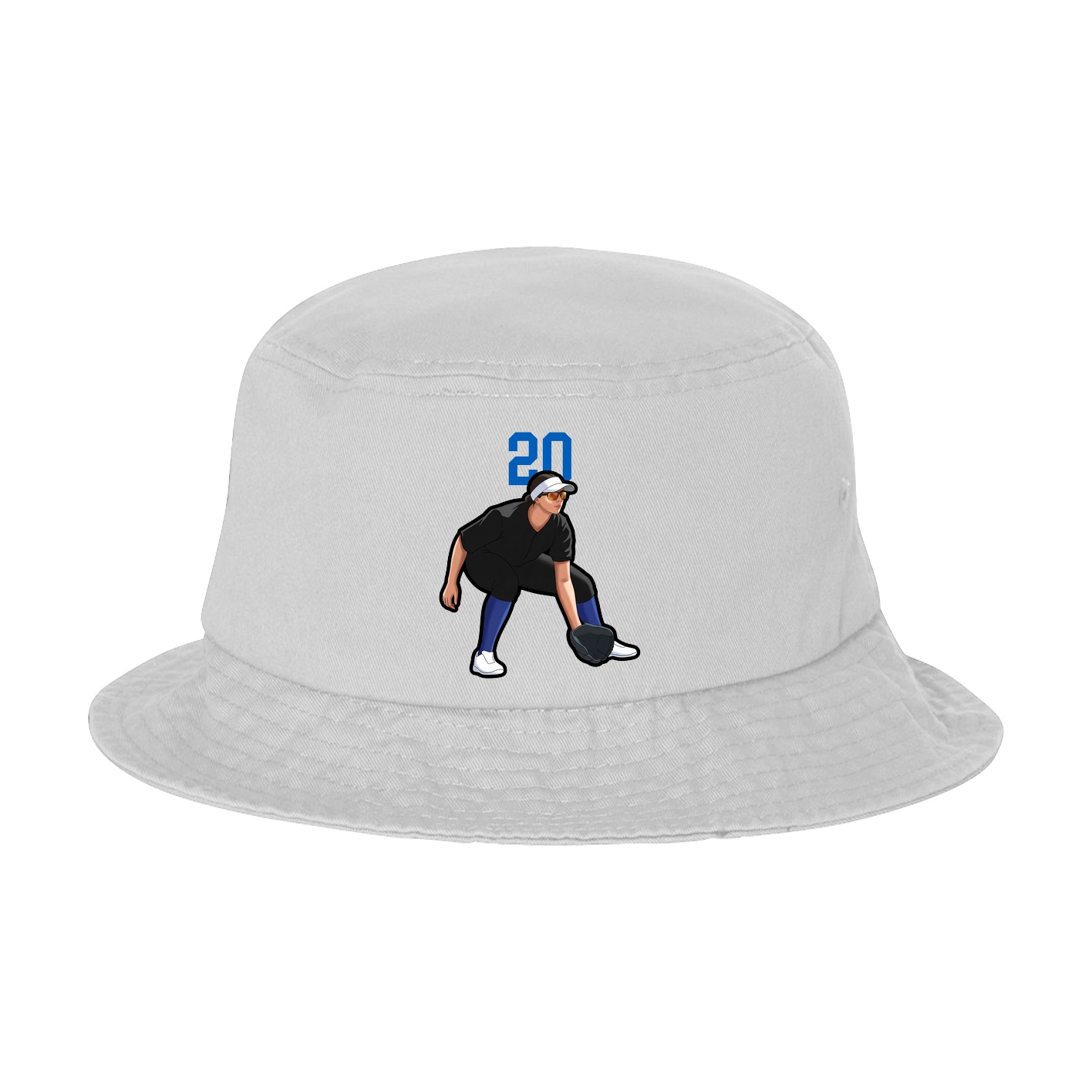 Bucket Cap — Number Top in White
