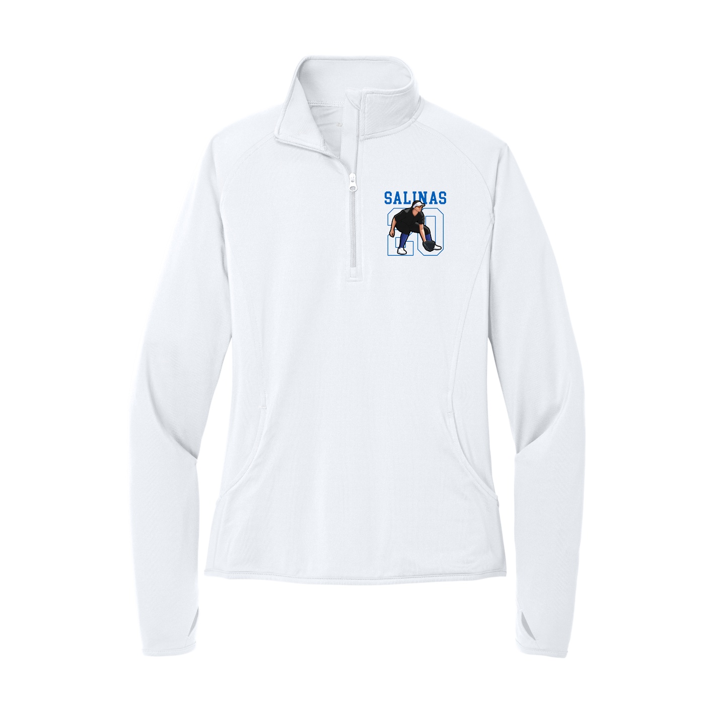 Women's Q-Zip Pullover — Shirsey in White
