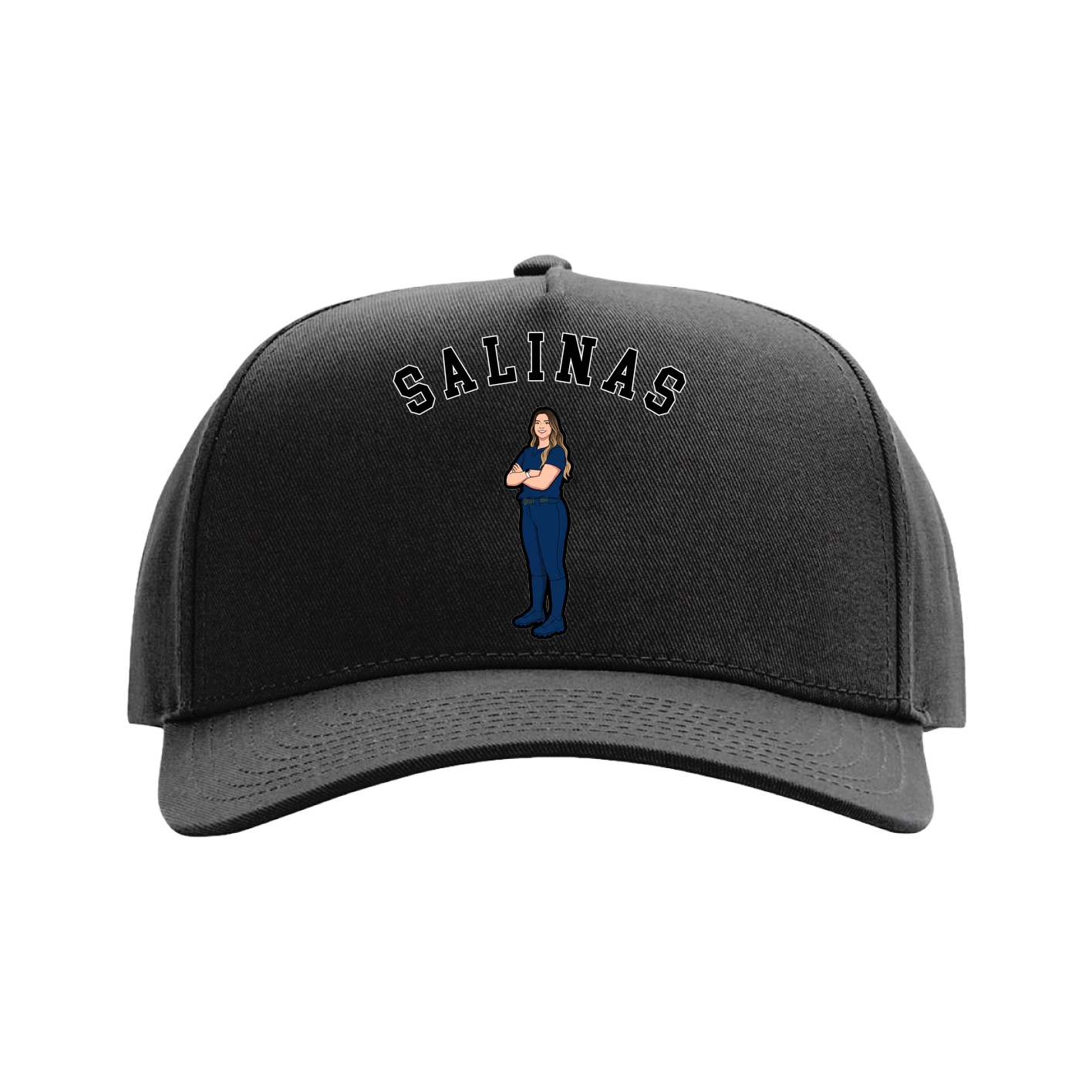 Full Fabric Five-Panel Champ Cap — Shirsey Arch in Black
