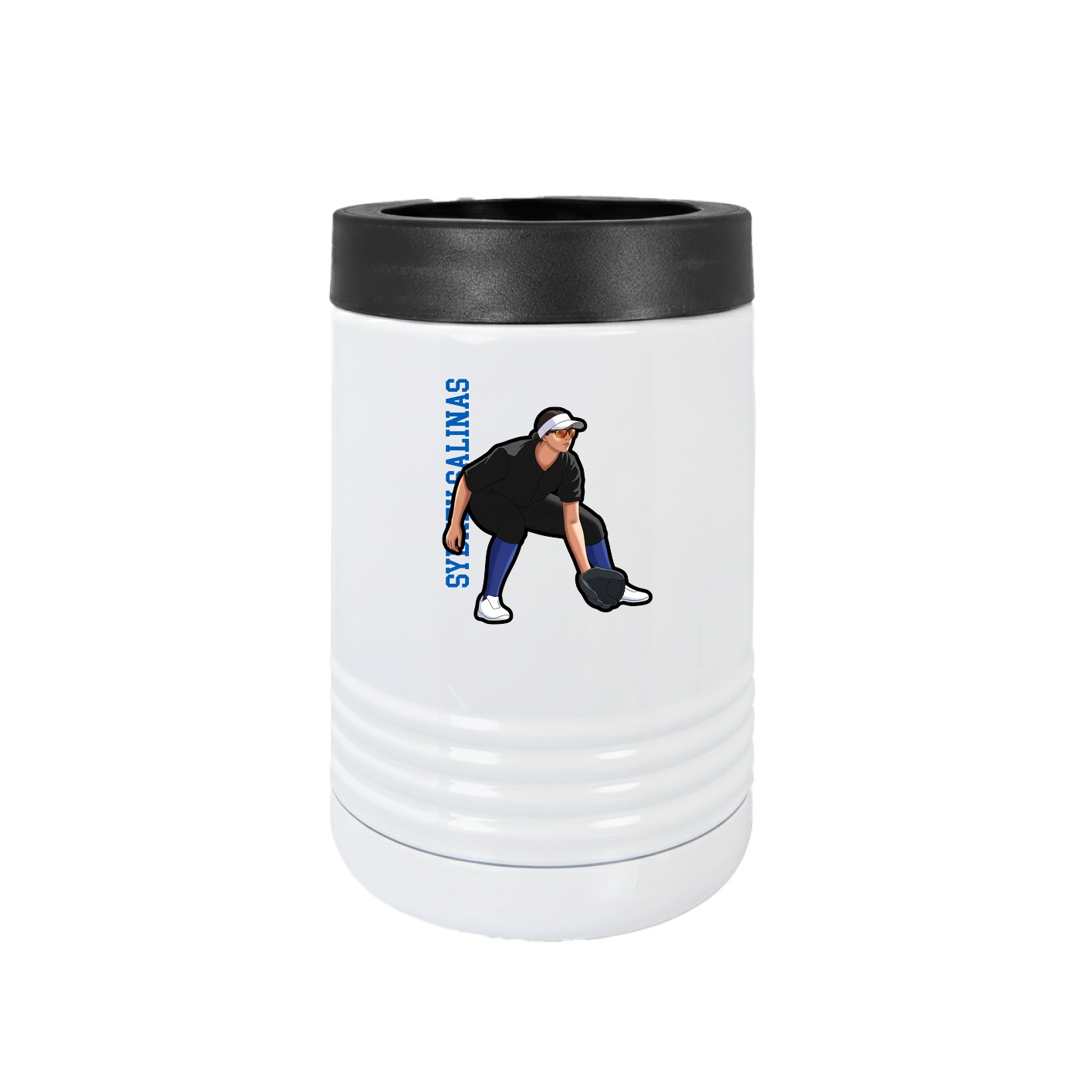 Beverage Holder — Name Vertical in White