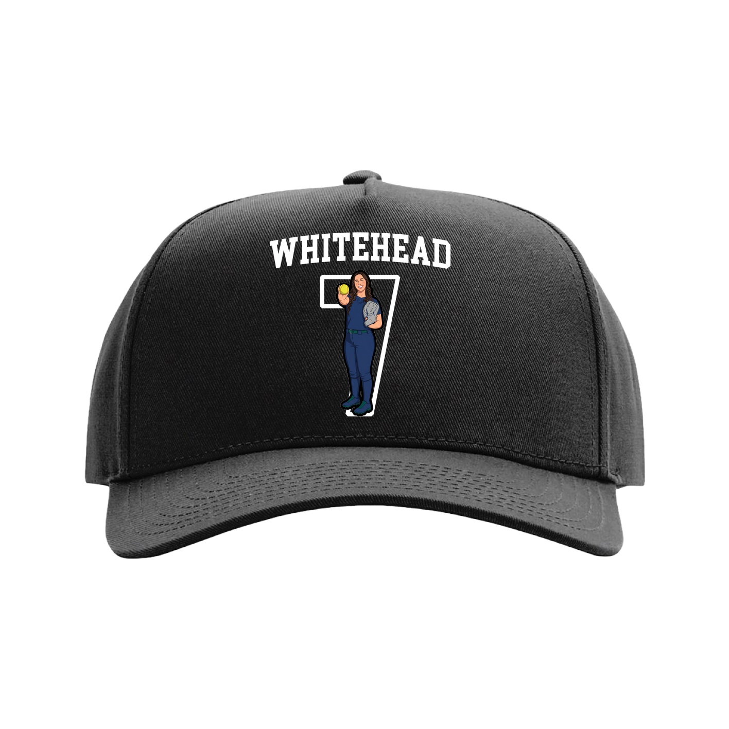 Full Fabric Five-Panel Champ Cap — Shirsey in Black