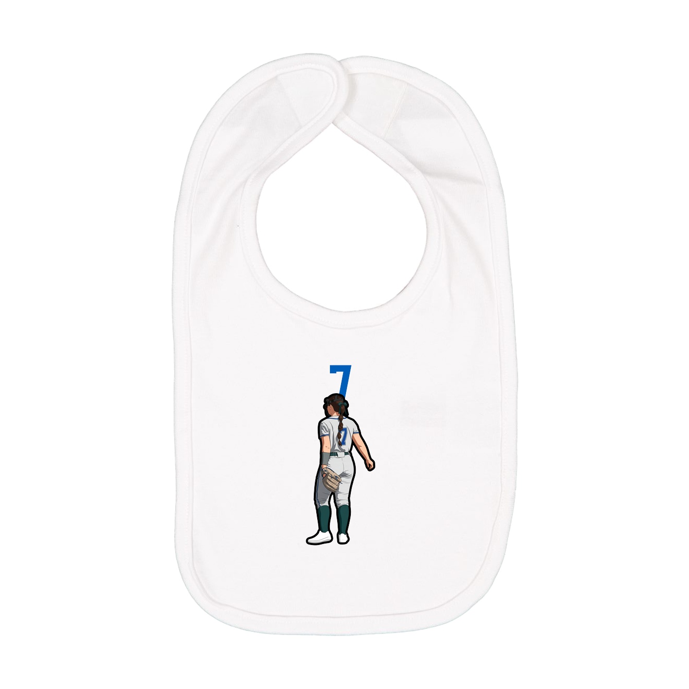 Infant Bib — Number Top in White