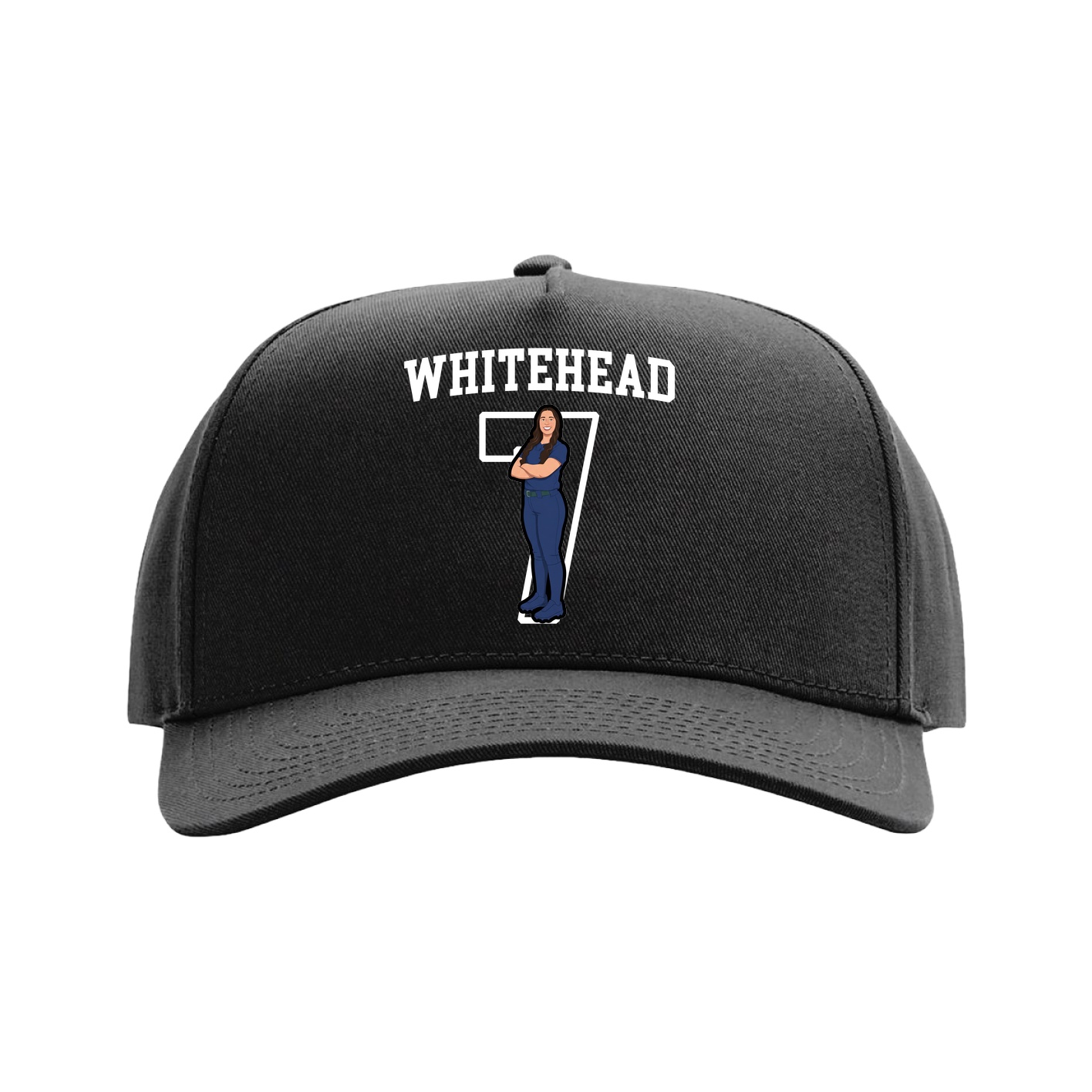 Full Fabric Five-Panel Champ Cap — Shirsey in Black