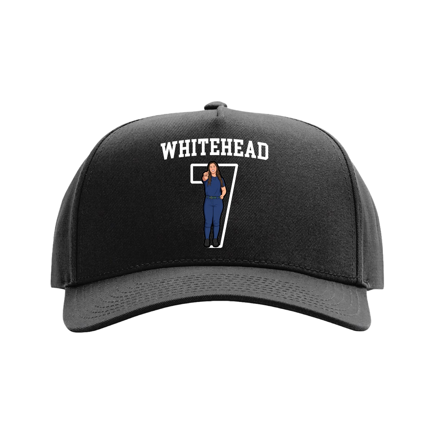 Full Fabric Five-Panel Champ Cap — Shirsey in Black