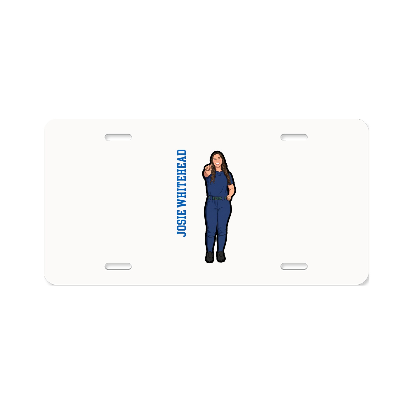 License Plate — Name Vertical in Classic