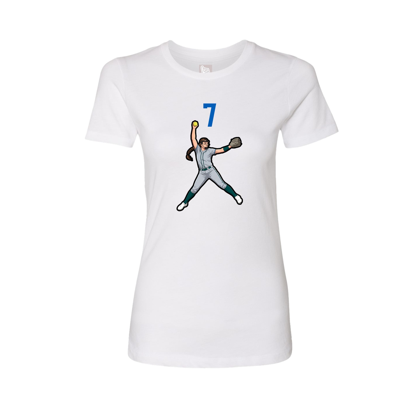 Fitted Women's Tee — Number Top in White