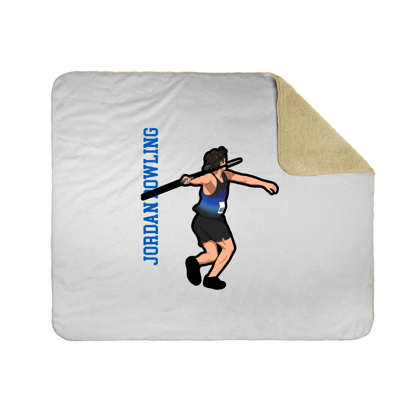 Throw Blanket — Name Vertical in White