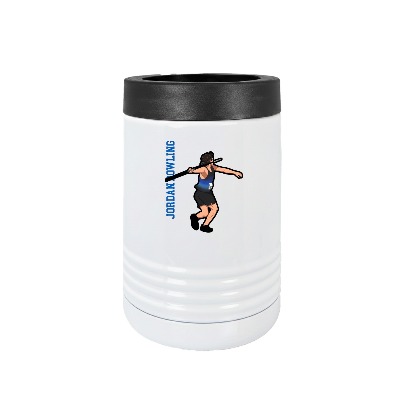 Beverage Holder — Name Vertical in White