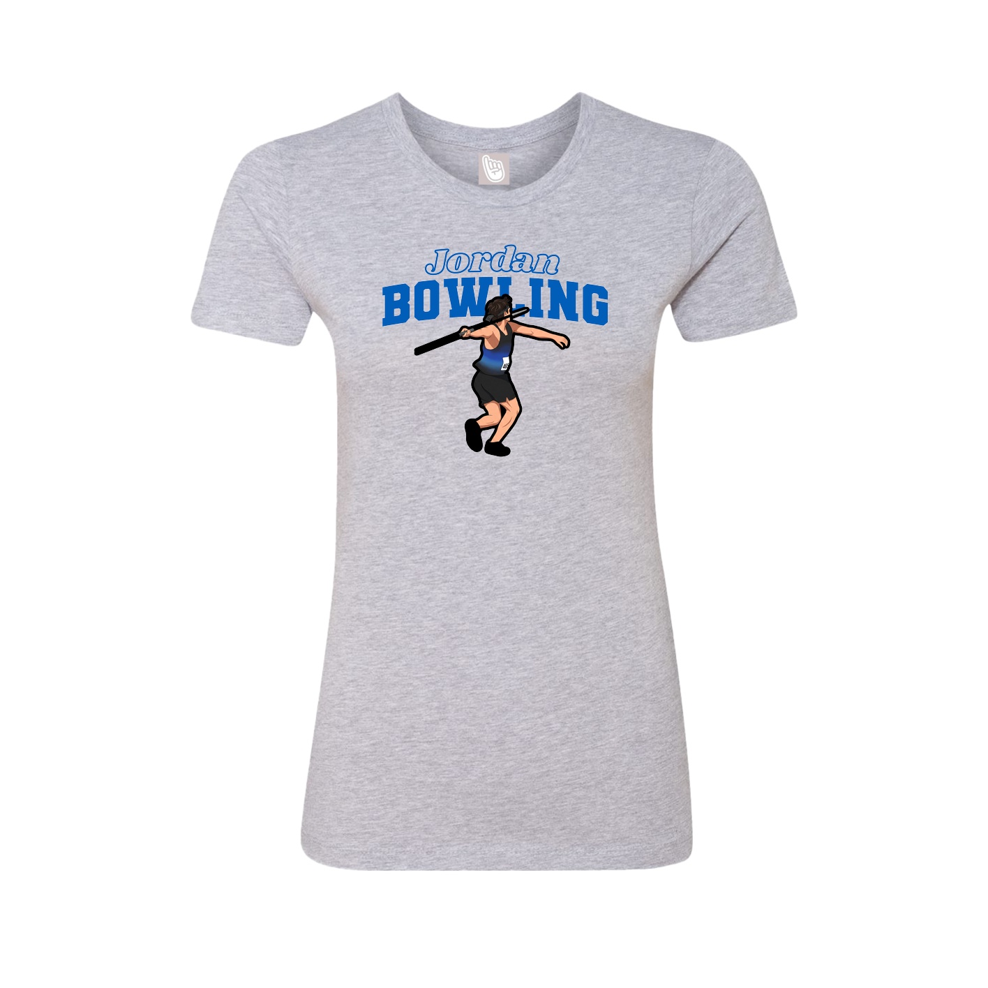 Womens Tee — Name Arch in Grey