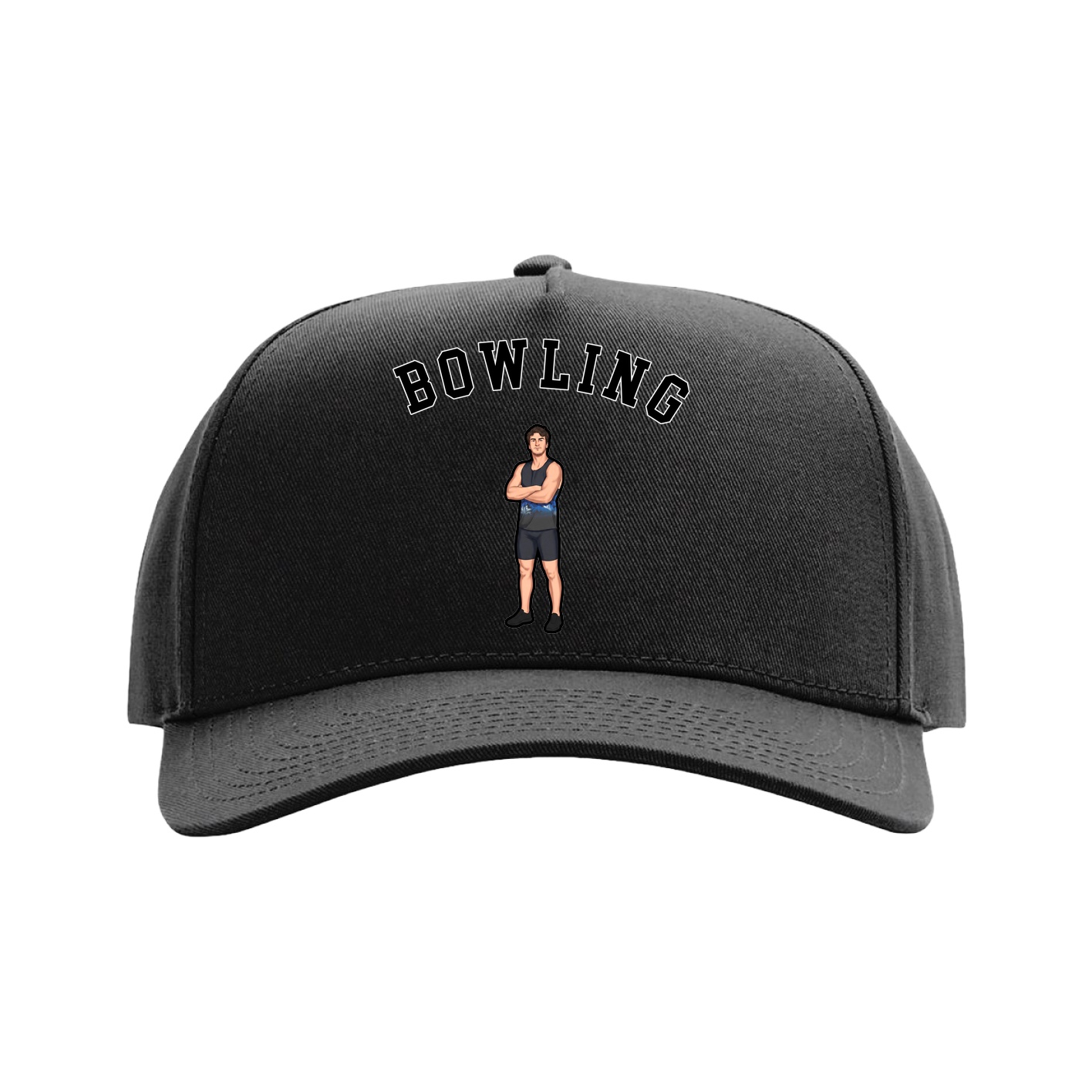 Full Fabric Five-Panel Champ Cap — Shirsey Arch in Black