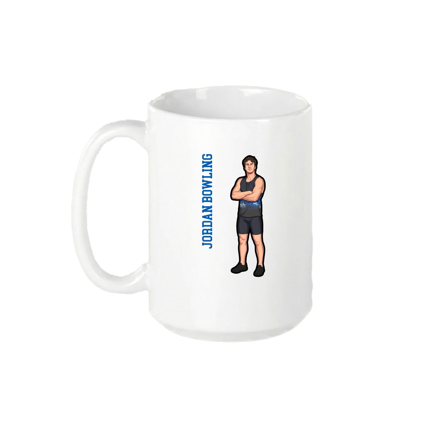 15oz Coffee Mug — Name Vertical in White