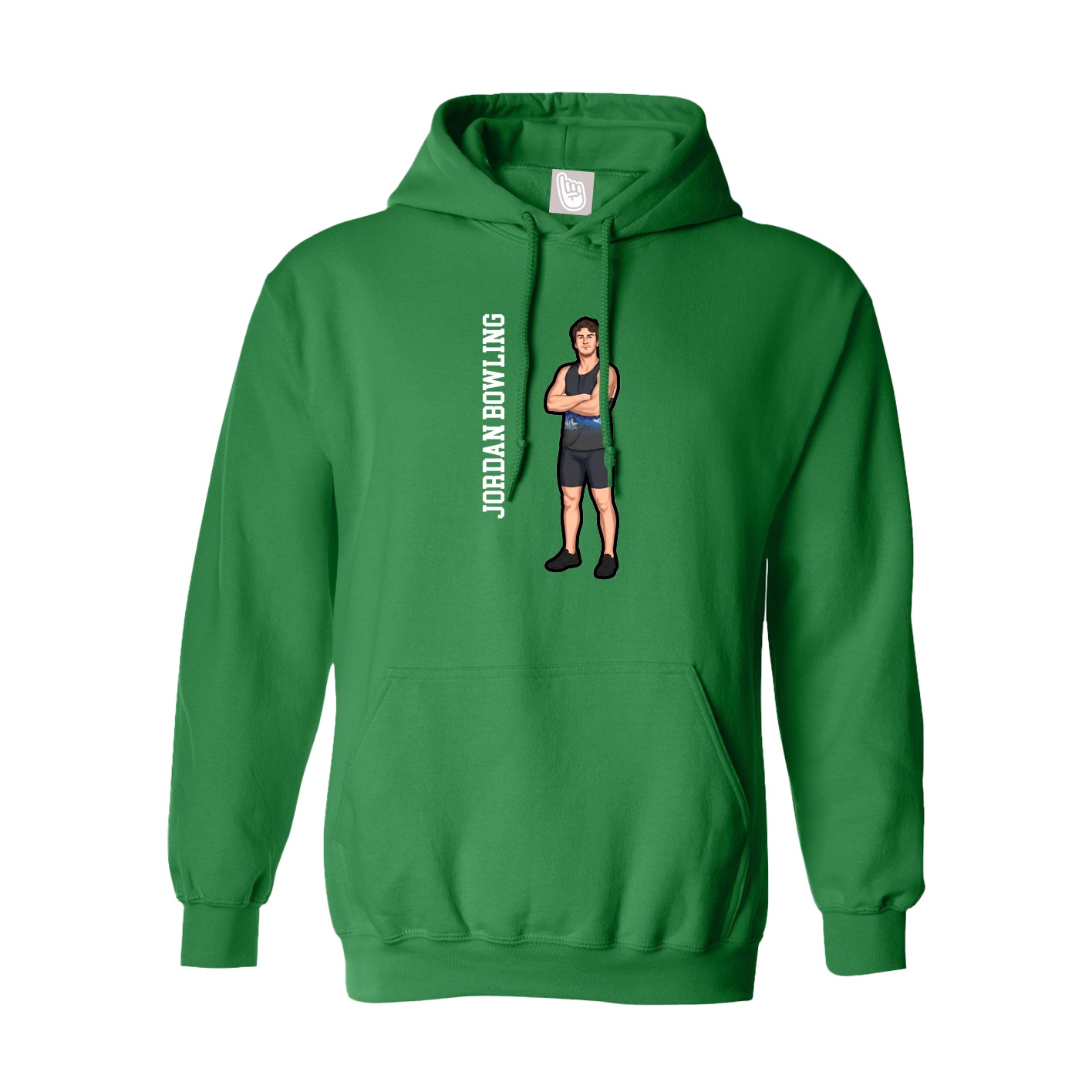 Youth Hoodie — Name Vertical in Green