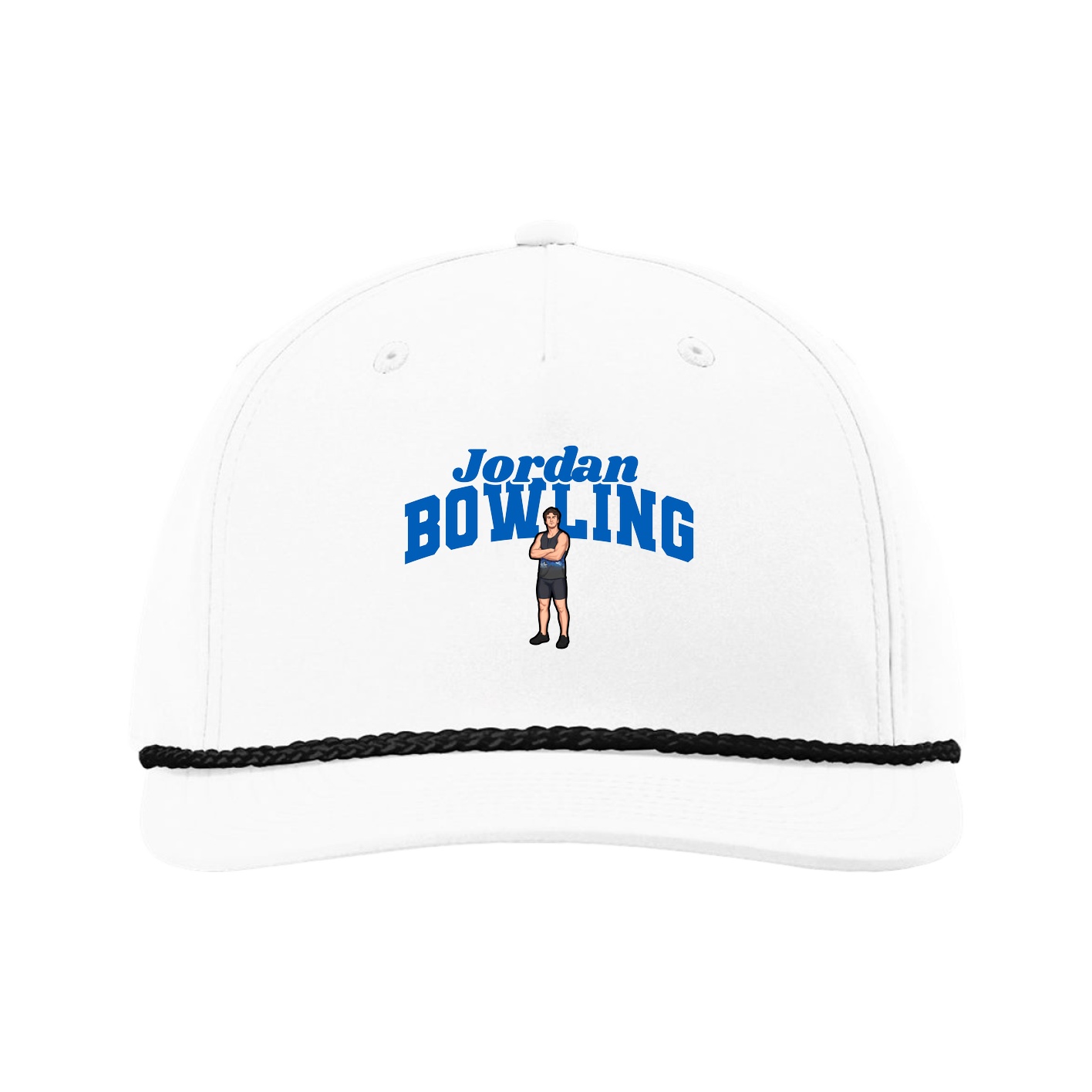 Five-Panel Classic Rope Cap — Signature Arch in White