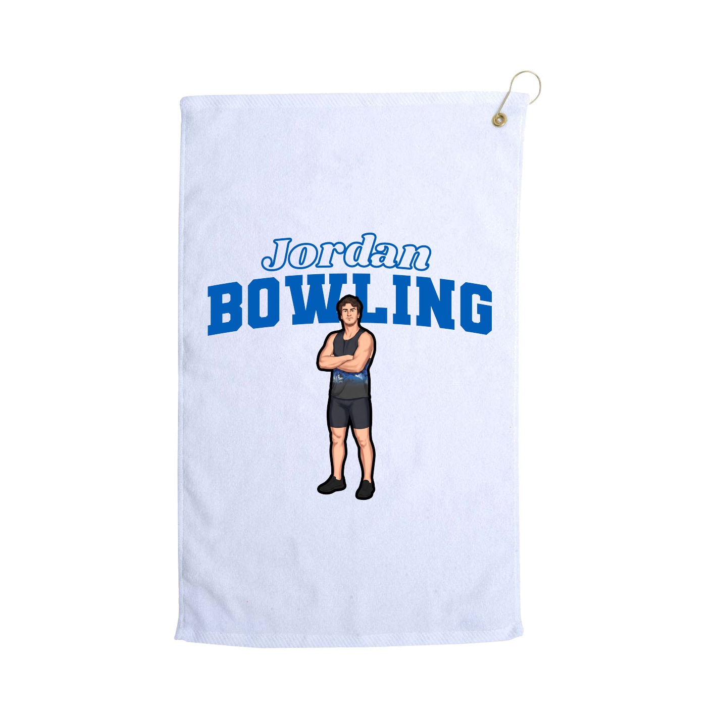 Golf Towel — Name Arch in White