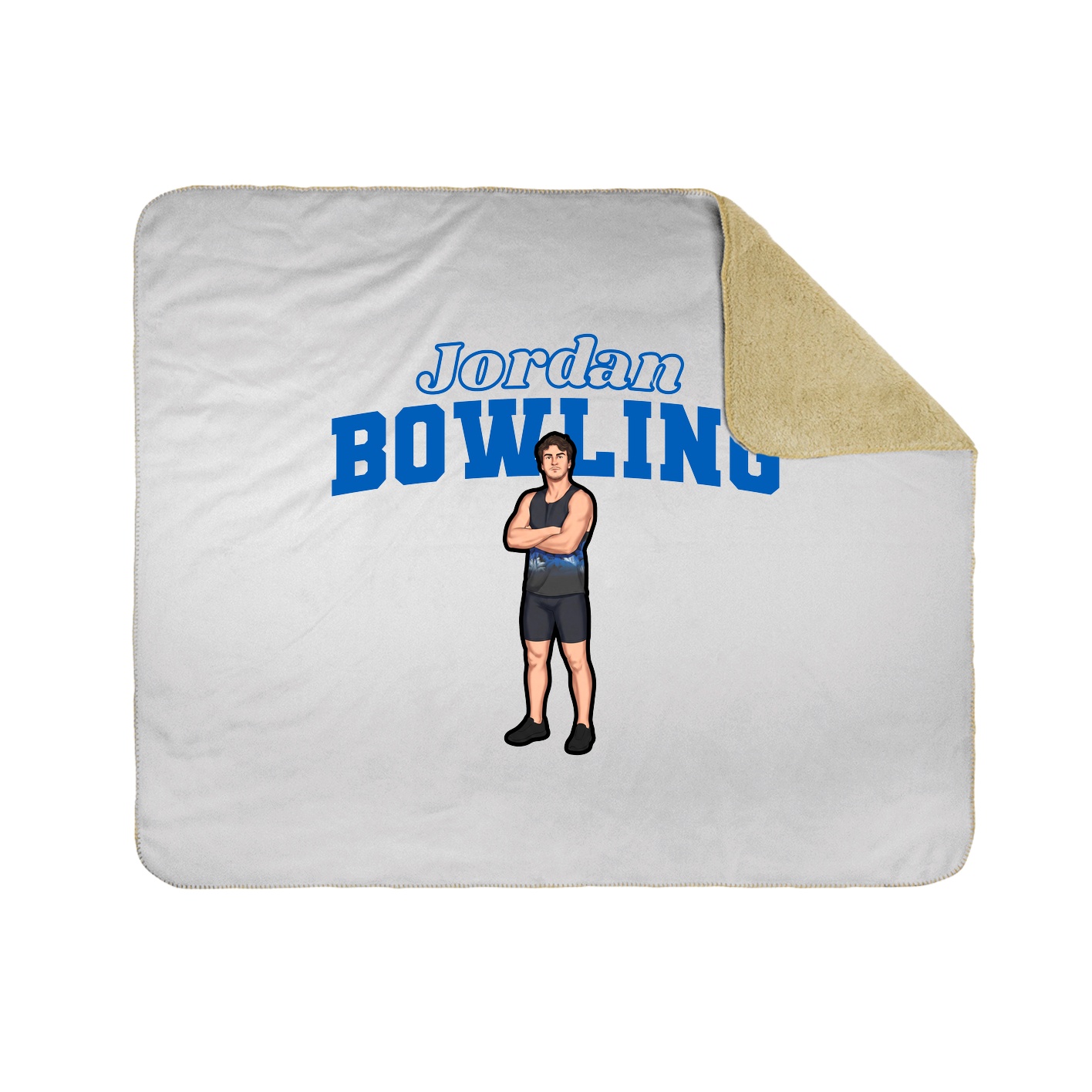 Throw Blanket — Name Arch in White