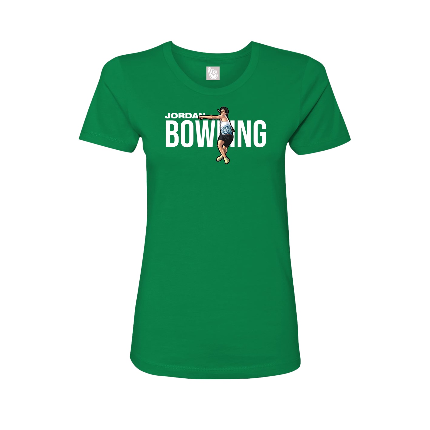Fitted Women's Tee — Player Name in Green