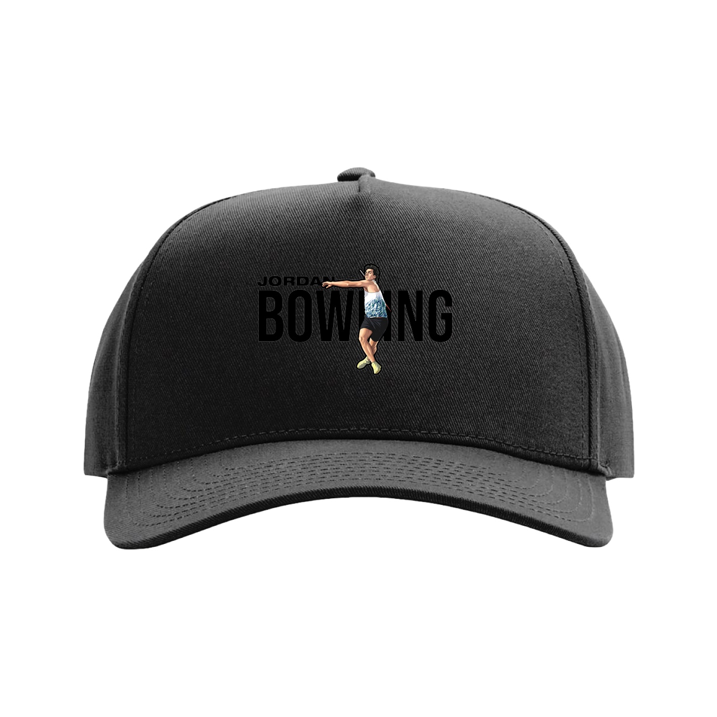 Full Fabric Five-Panel Champ Cap — Player Name in Black
