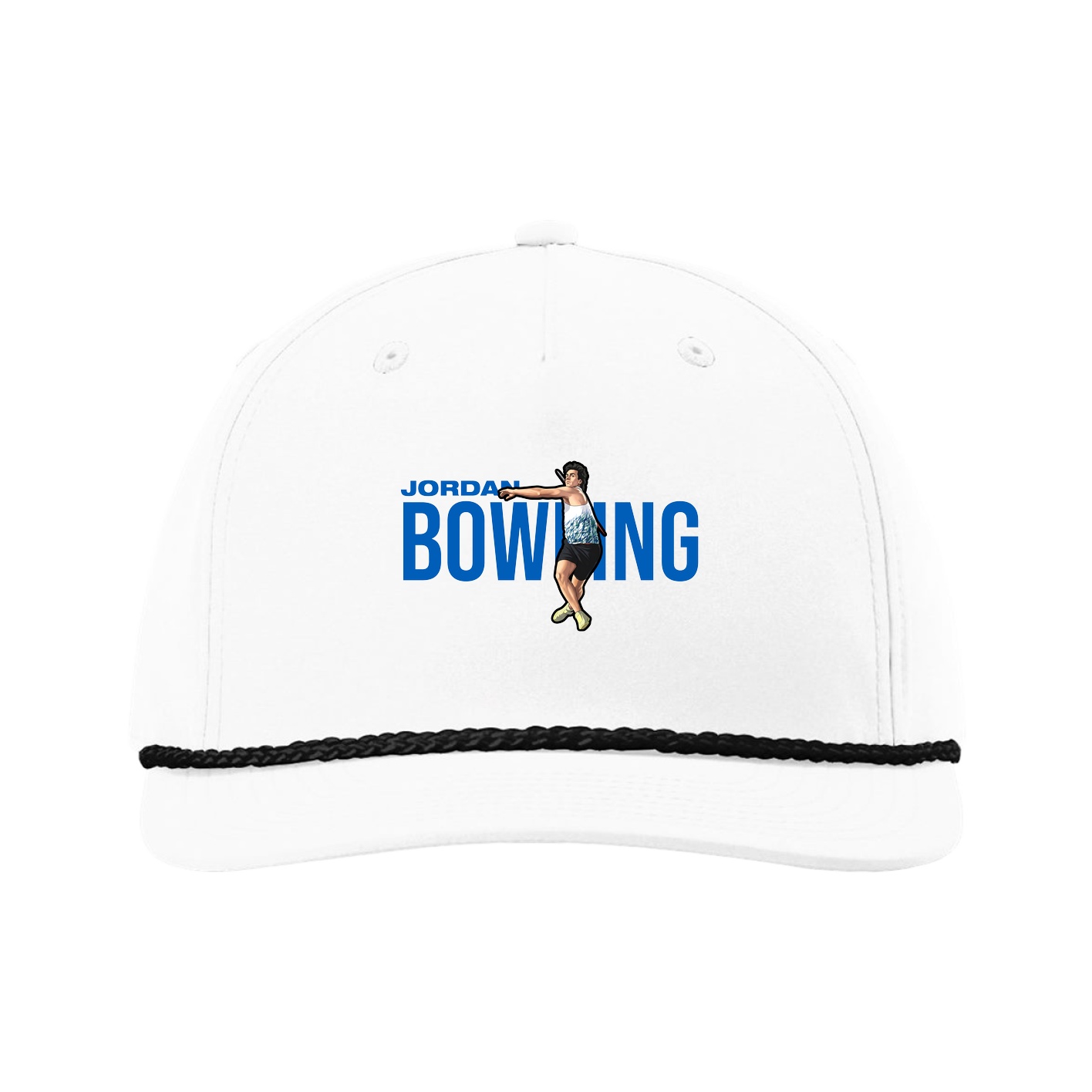 Five-Panel Classic Rope Cap — Player Name in White