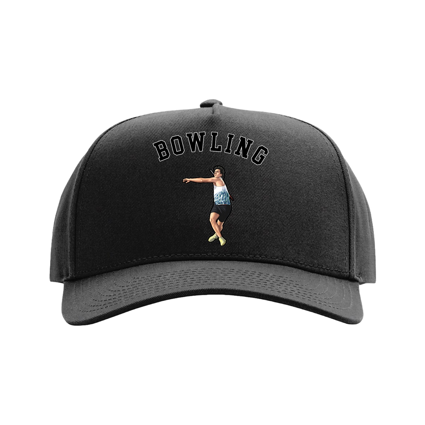 Full Fabric Five-Panel Champ Cap — Shirsey Arch in Black