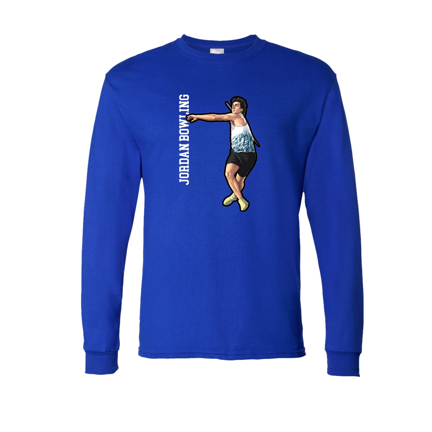 Long Sleeve Tee — Name Vertical in Royal