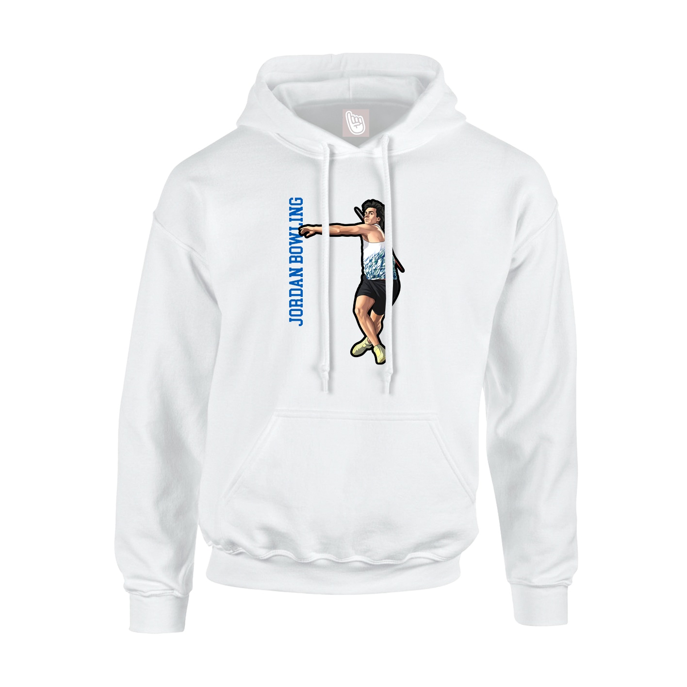 Youth Hoodie — Name Vertical in White