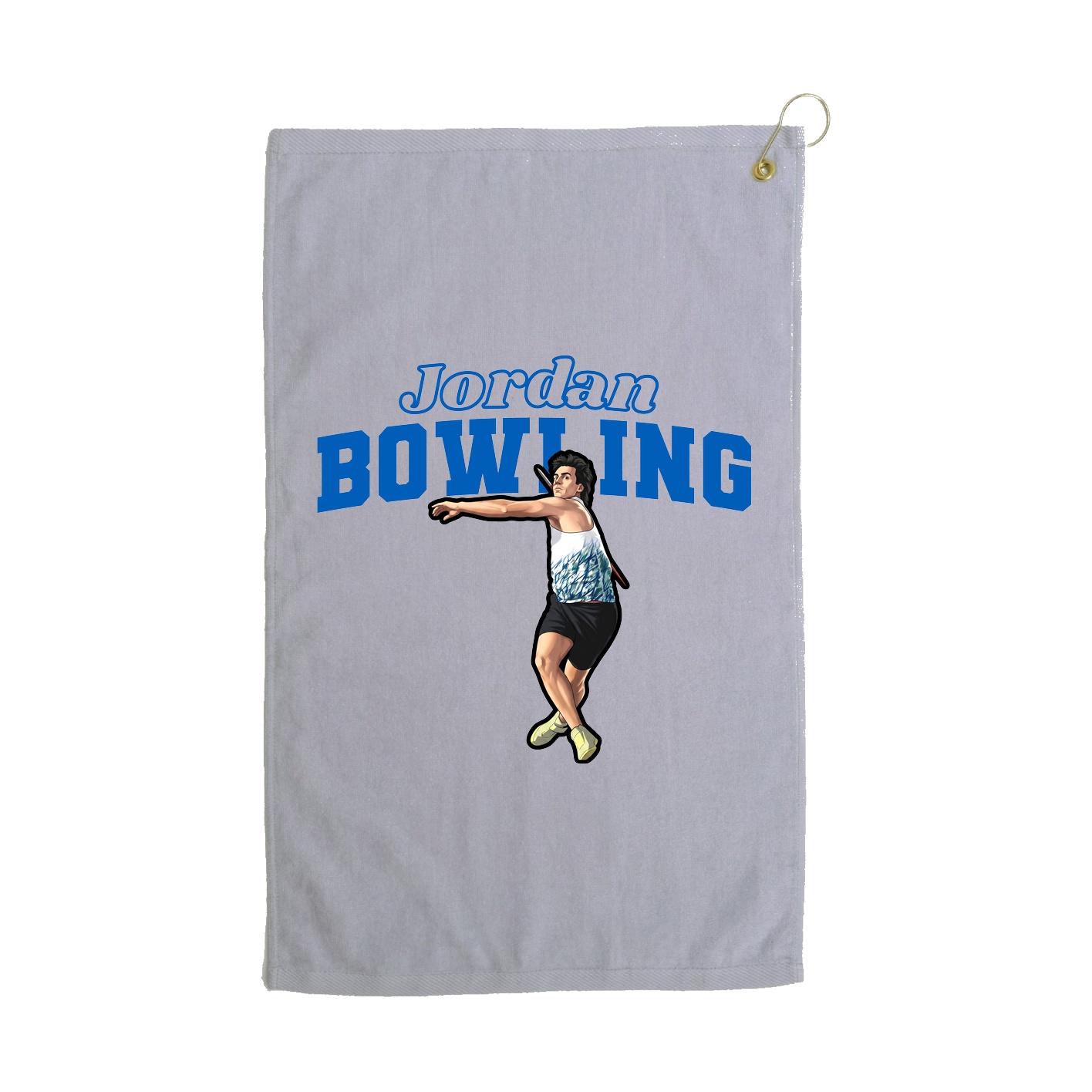 Golf Towel — Name Arch in Grey
