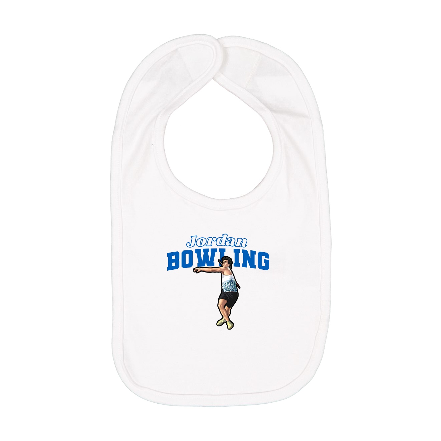Infant Bib — Name Arch in White
