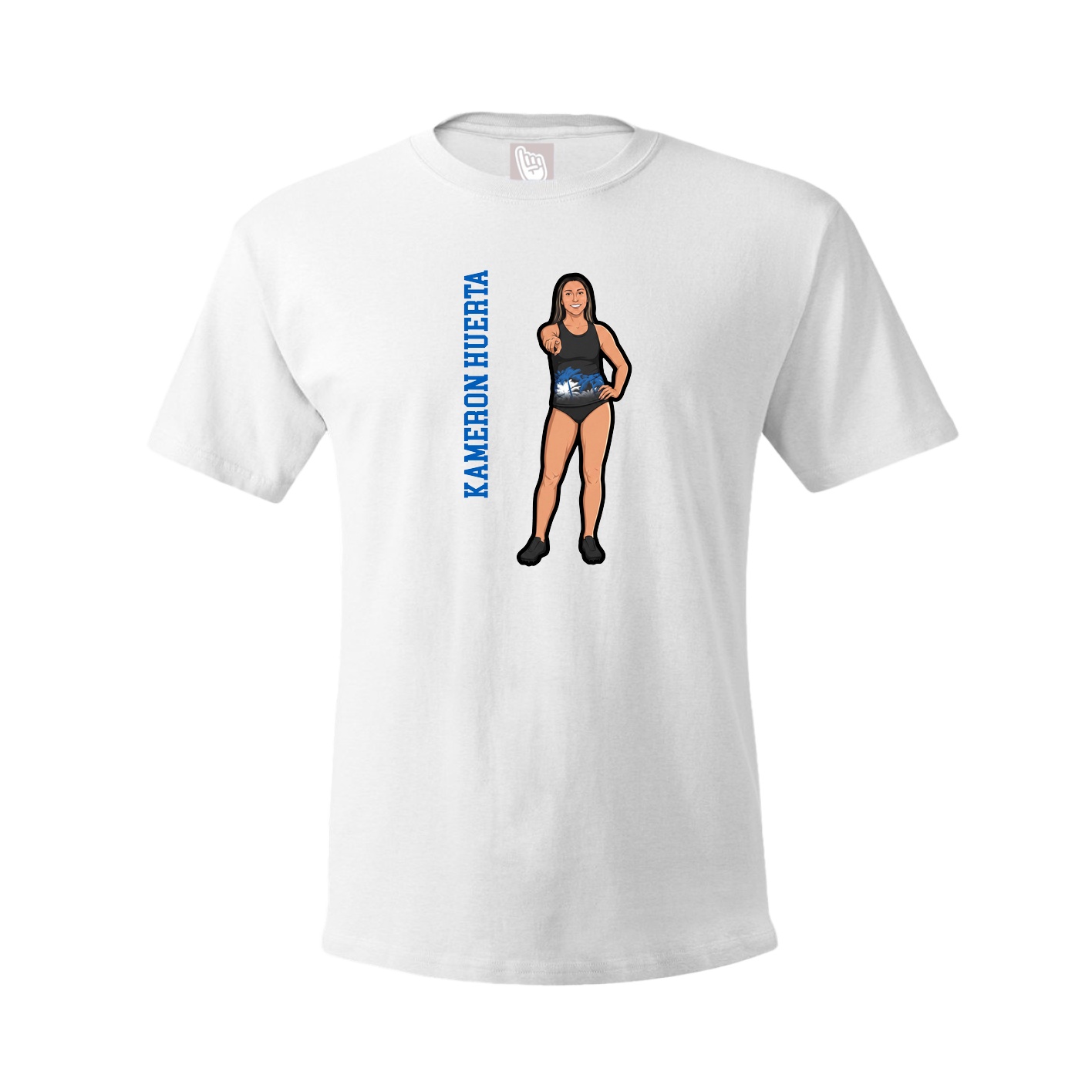 Youth Tee — Name Vertical in White